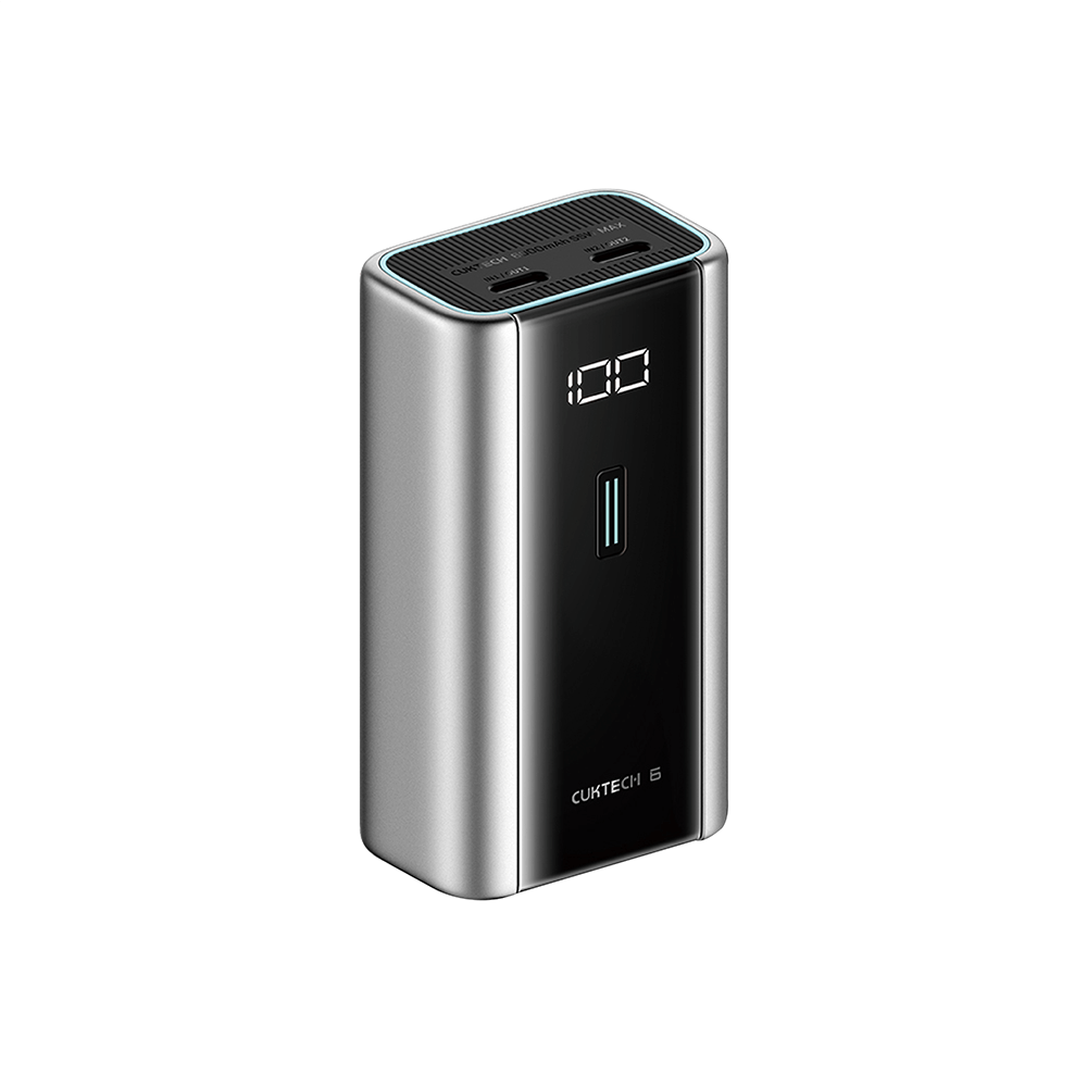 แบตเตอรี่สำรอง CUKTECH PB060 สีเทาไทเทเนียม 6,000 MAH จ่ายไฟรวมสูงสุด 55W